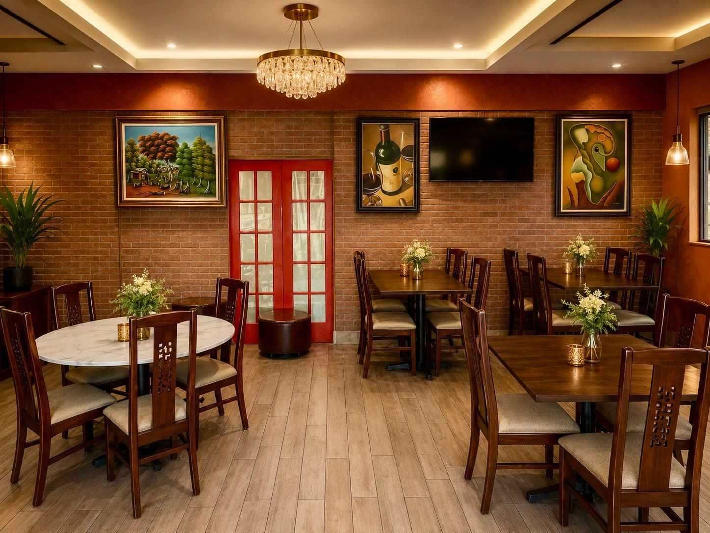 Seven Wonders dining room with tables ready for guests